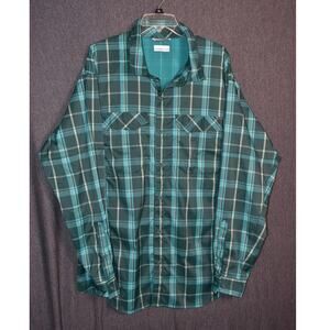 Columbia Men's XXL Vented Omnishade Hiking Fishing Outdoor Button Up Shirt Plaid